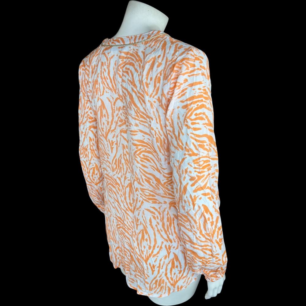 SUSAN‎ GRAVER Passport Top XXS Tangerine Twist Zebra Print Rayon Blend RN81893 - Picture 5 of 14